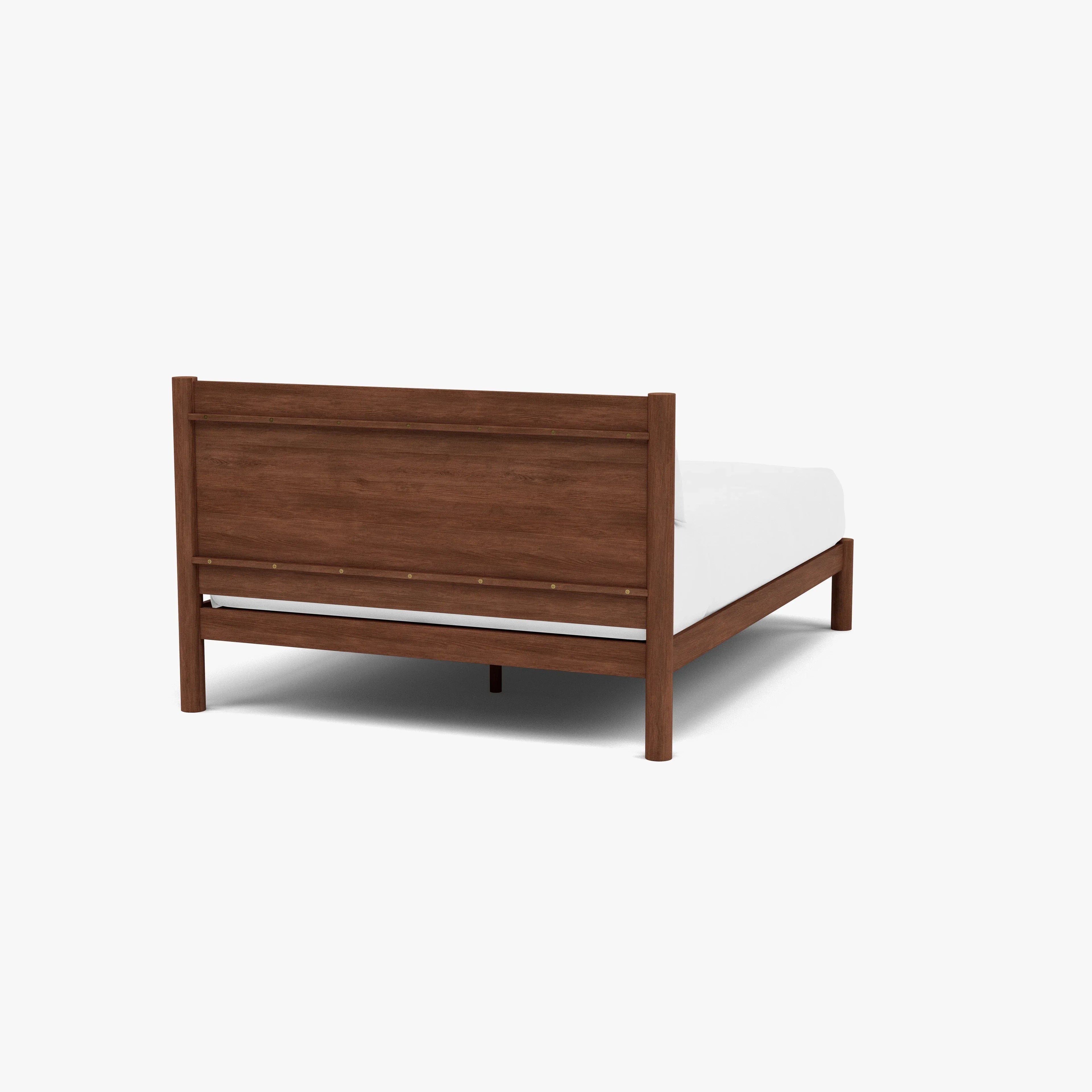 Olivia Bed Frame Column Headboard Queen Solid American Walnut