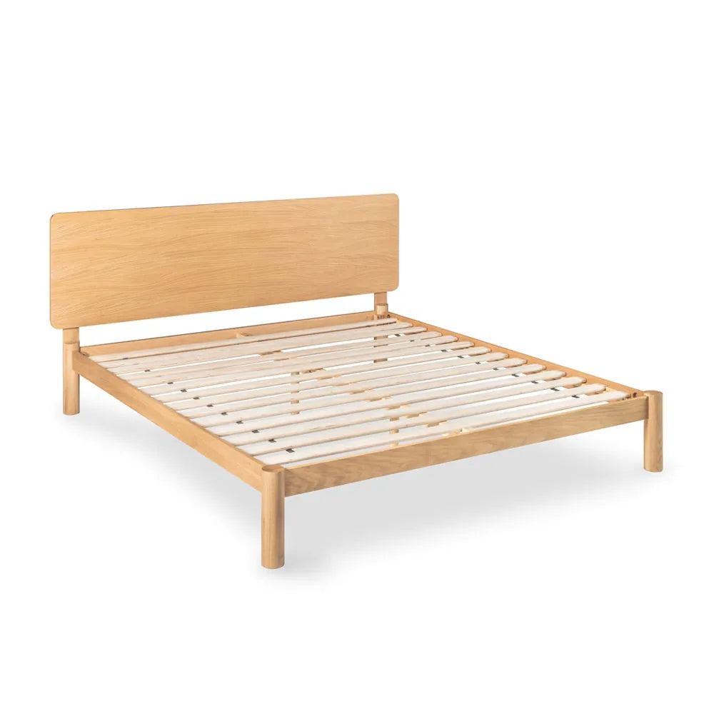 Olivia Bed Frame Rounded Headboard King Solid American Oak