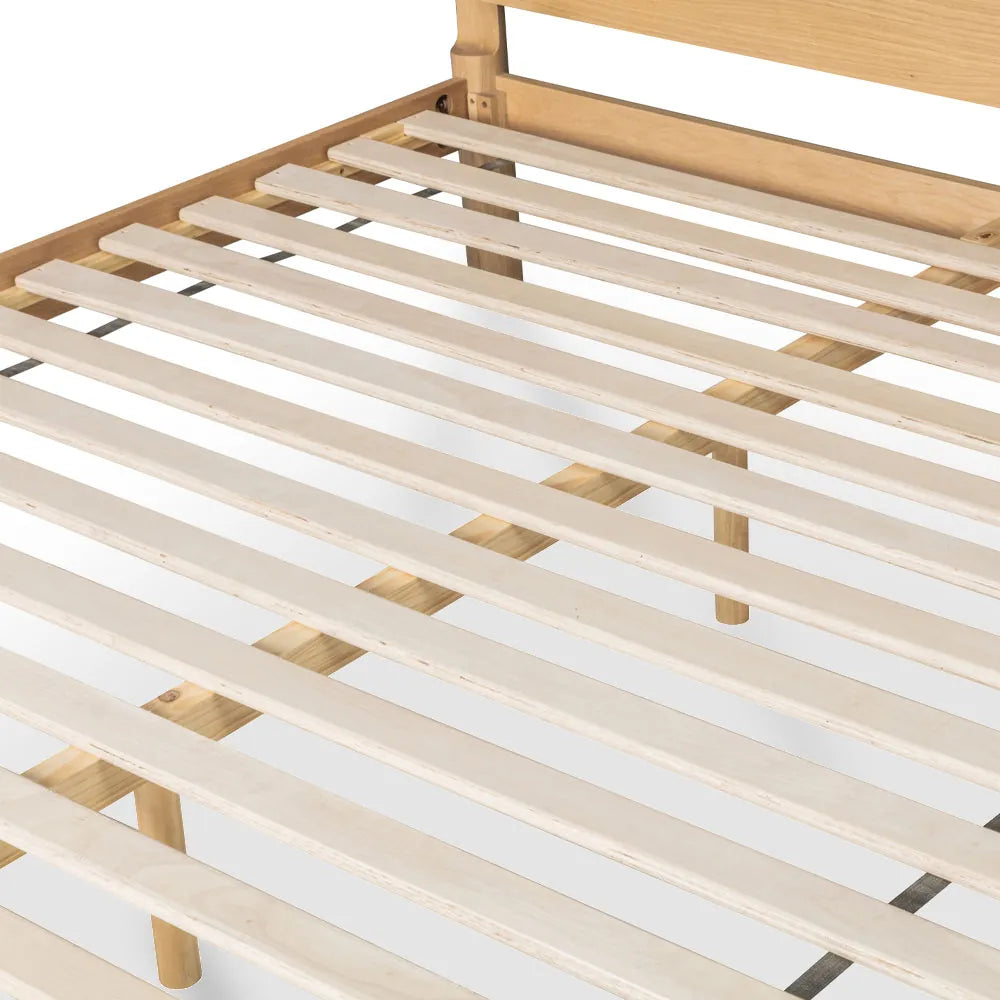 Olivia Bed Frame Rounded Headboard King Solid American Oak