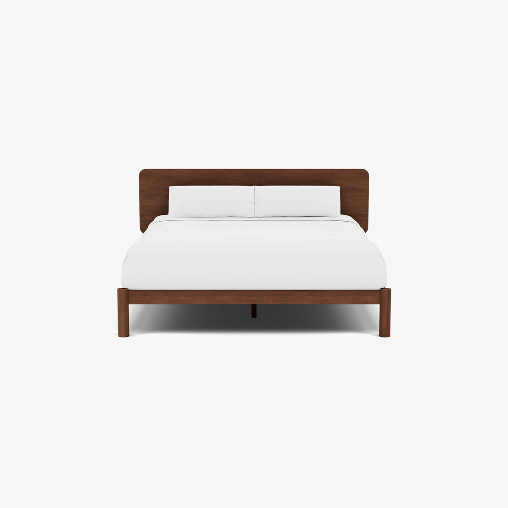 Olivia Bed Frame Rounded Headboard King Solid American Walnut