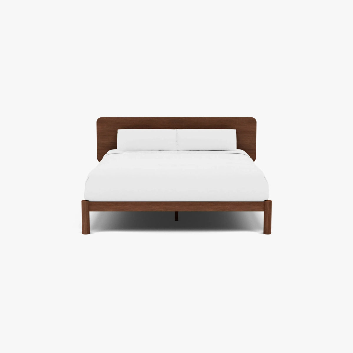 Olivia Bed Frame Rounded Headboard King Solid American Walnut