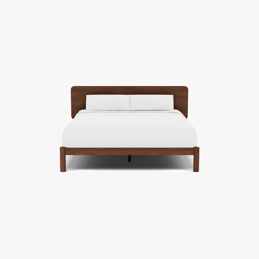 Olivia Bed Frame Rounded Headboard King Solid American Walnut