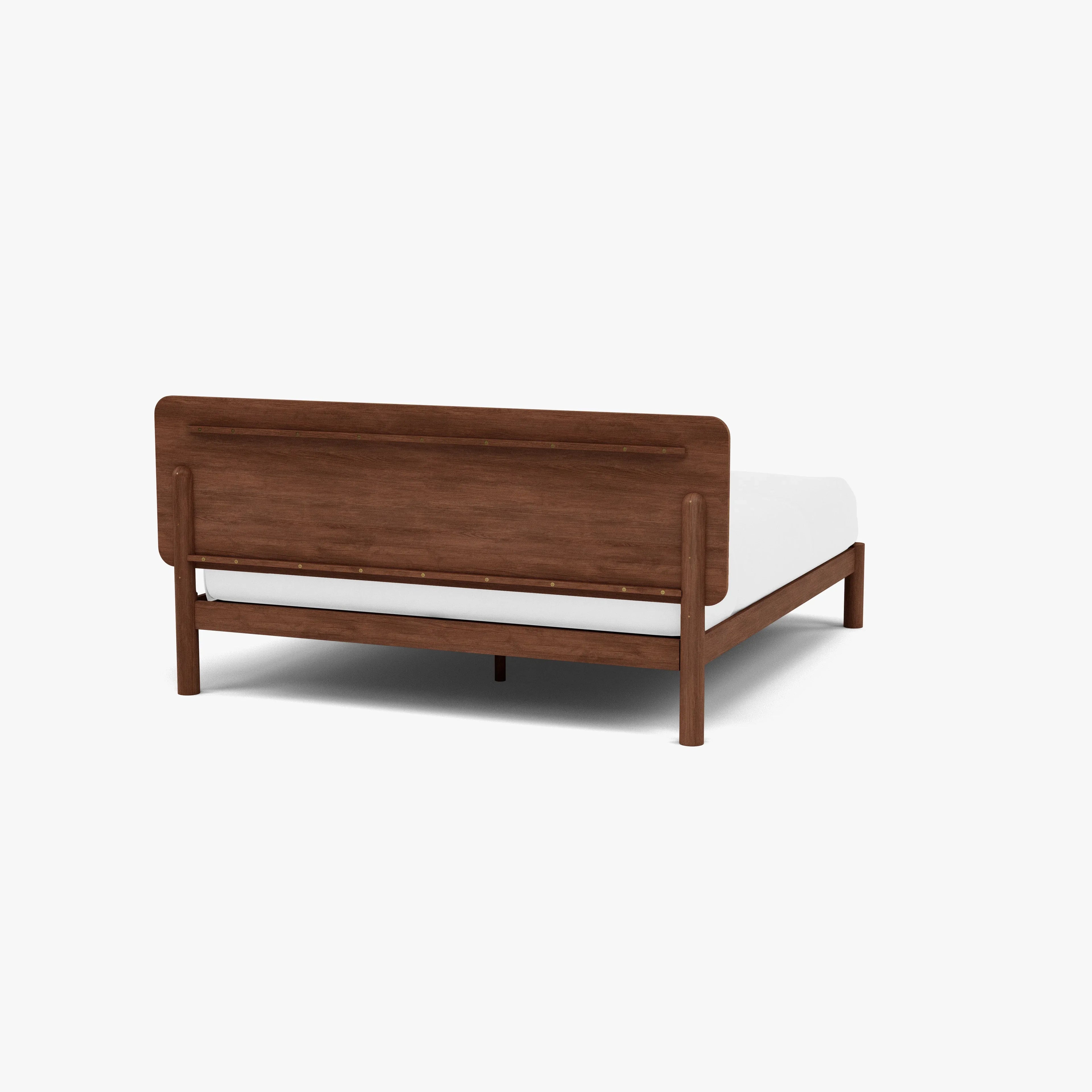 Olivia Bed Frame Rounded Headboard King Solid American Walnut