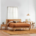 Olivia Bed Frame Rounded Headboard Queen Solid American Oak