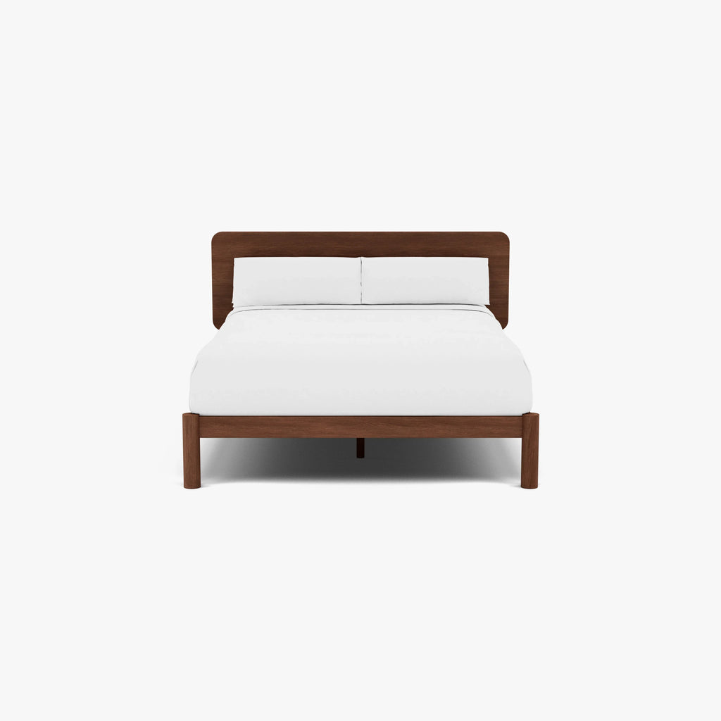 Olivia Bed Frame Rounded Headboard Queen Solid American Walnut
