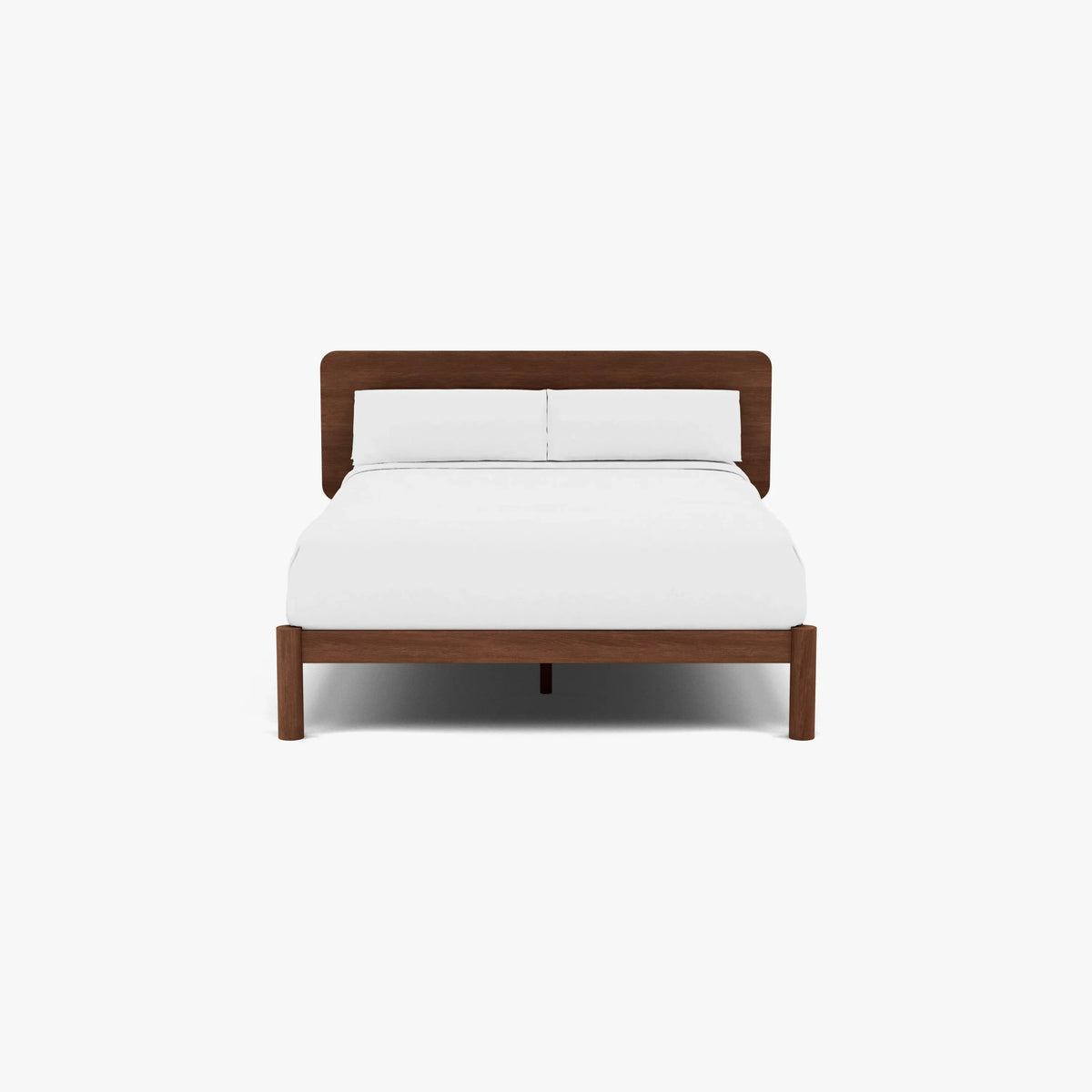 Olivia Bed Frame Rounded Headboard Queen Solid American Walnut