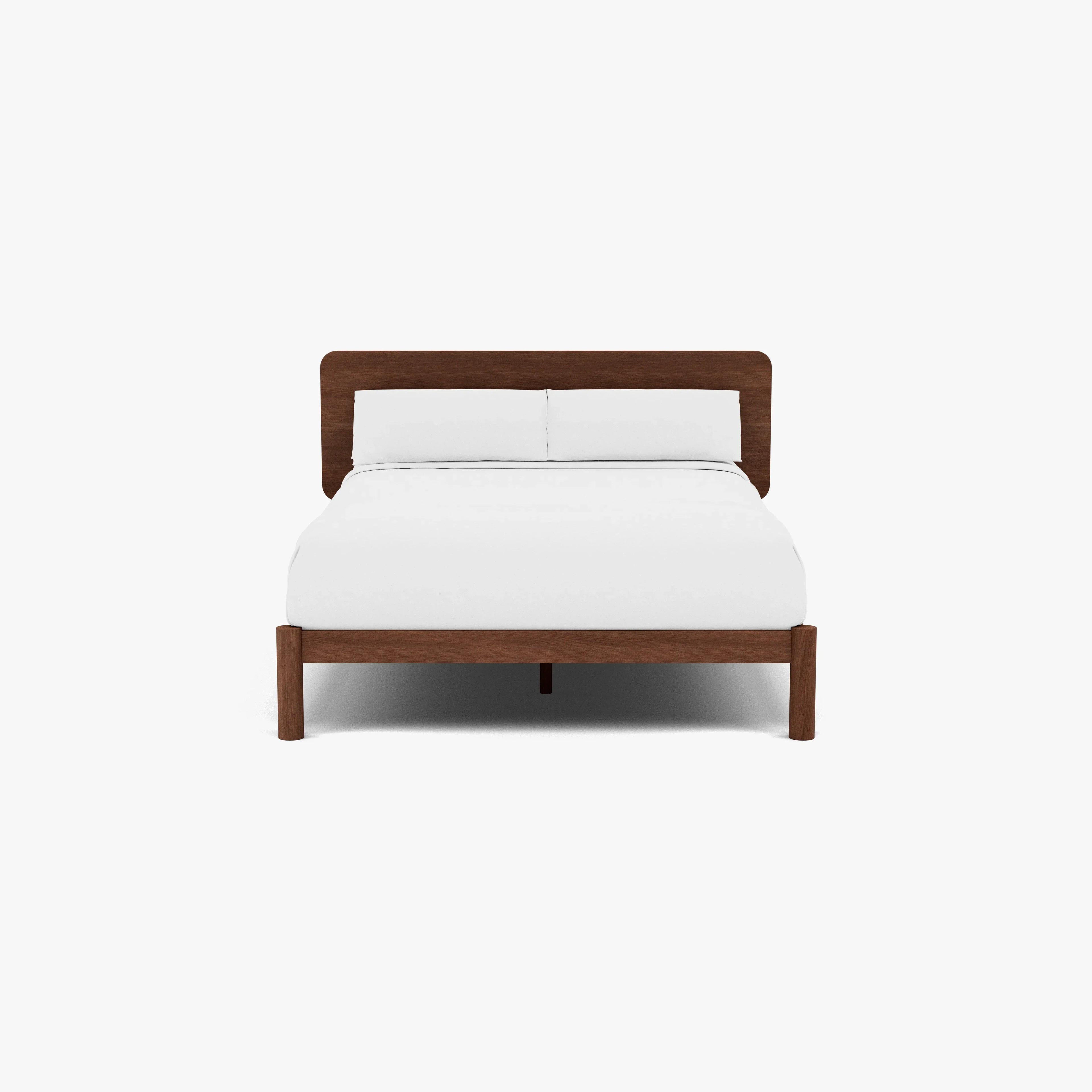 Olivia Bed Frame Rounded Headboard Queen Solid American Walnut