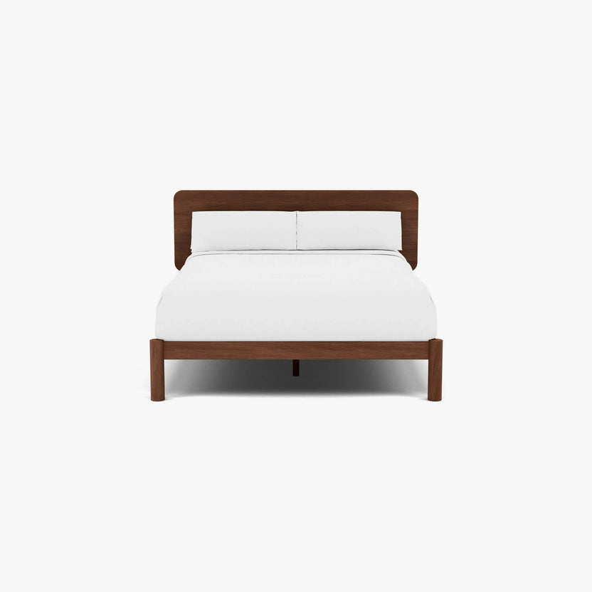 Olivia Bed Frame Rounded Headboard Queen Solid American Walnut