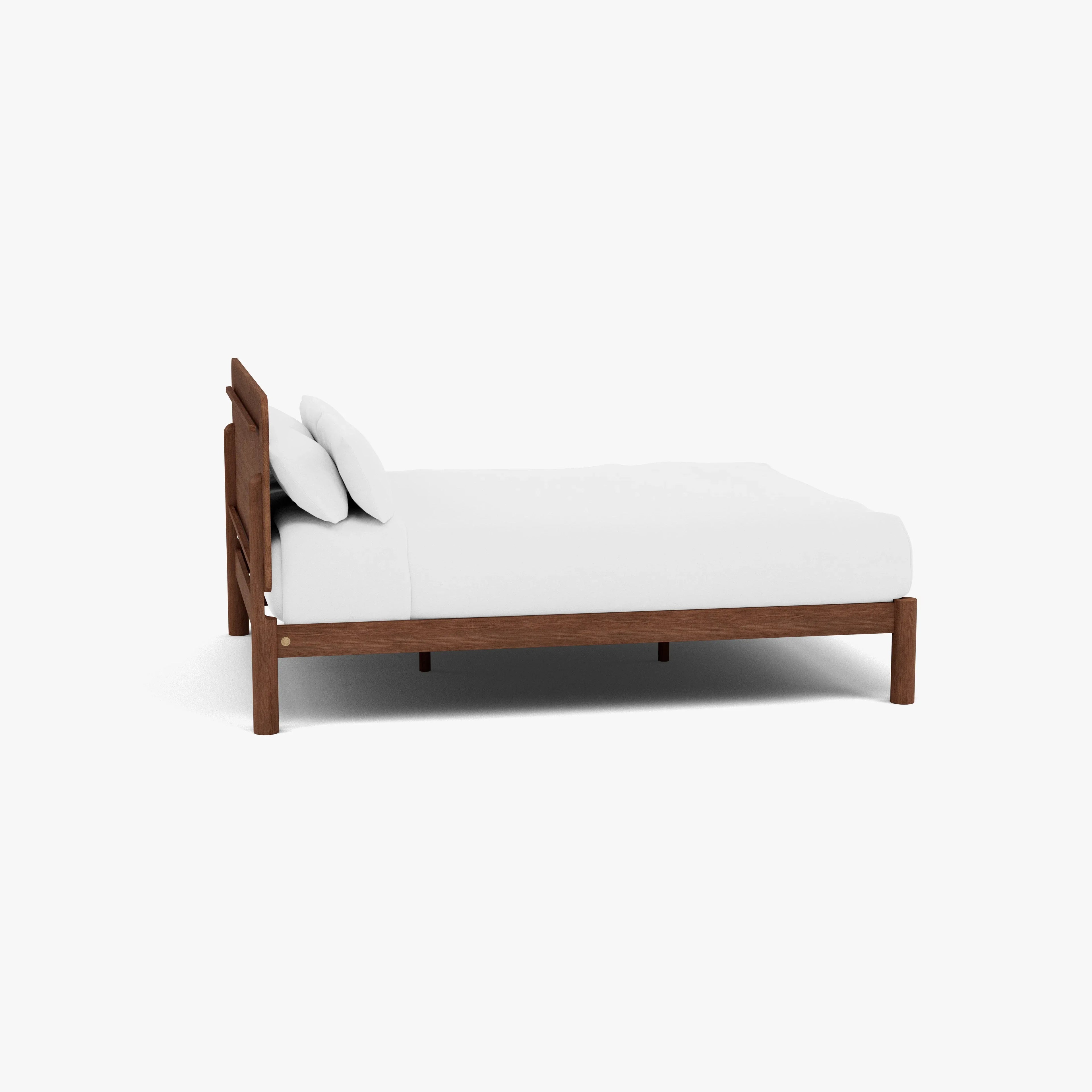 Olivia Bed Frame Rounded Headboard Queen Solid American Walnut