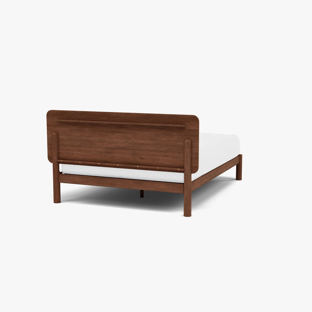 Olivia Bed Frame Rounded Headboard Queen Solid American Walnut