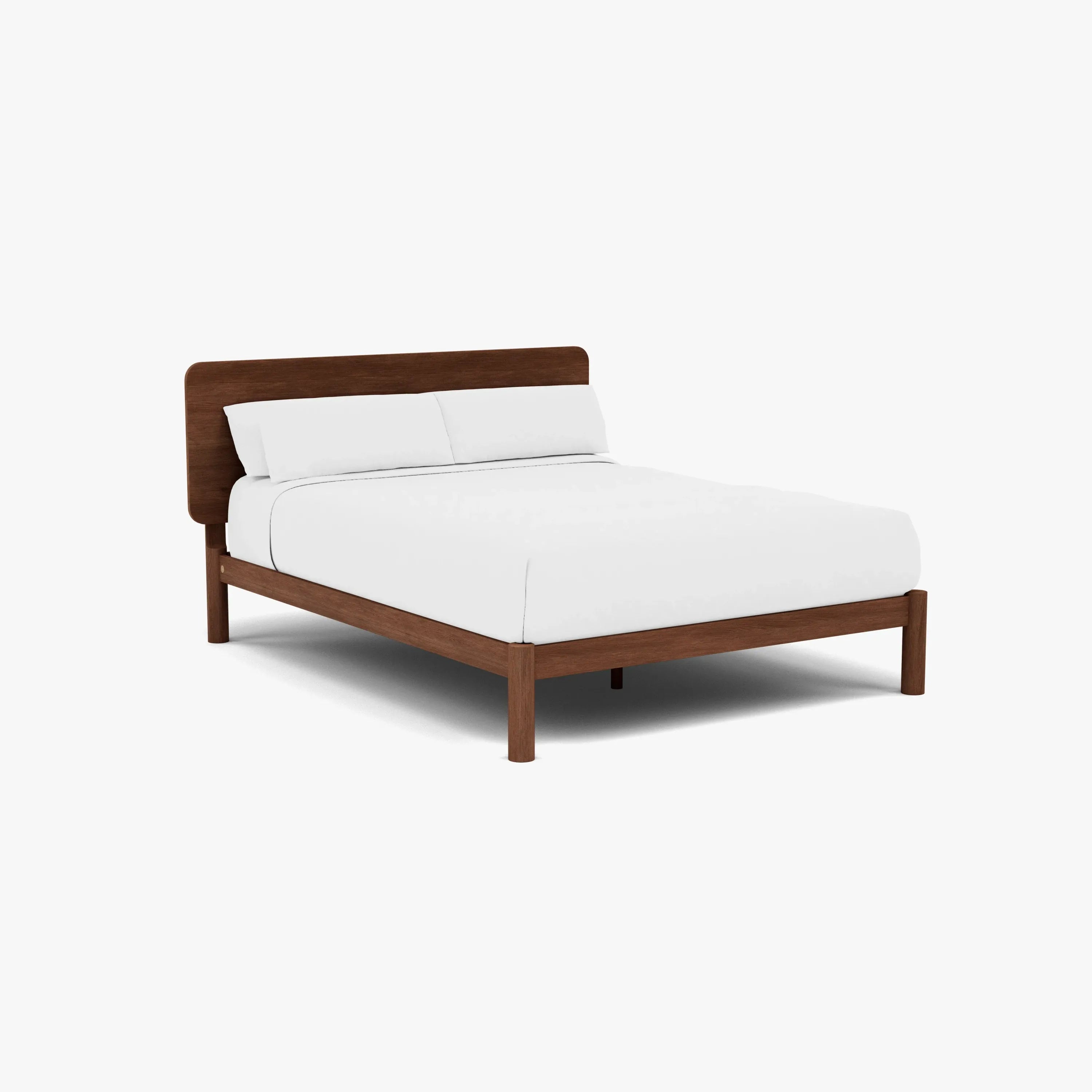 Olivia Bed Frame Rounded Headboard Queen Solid American Walnut