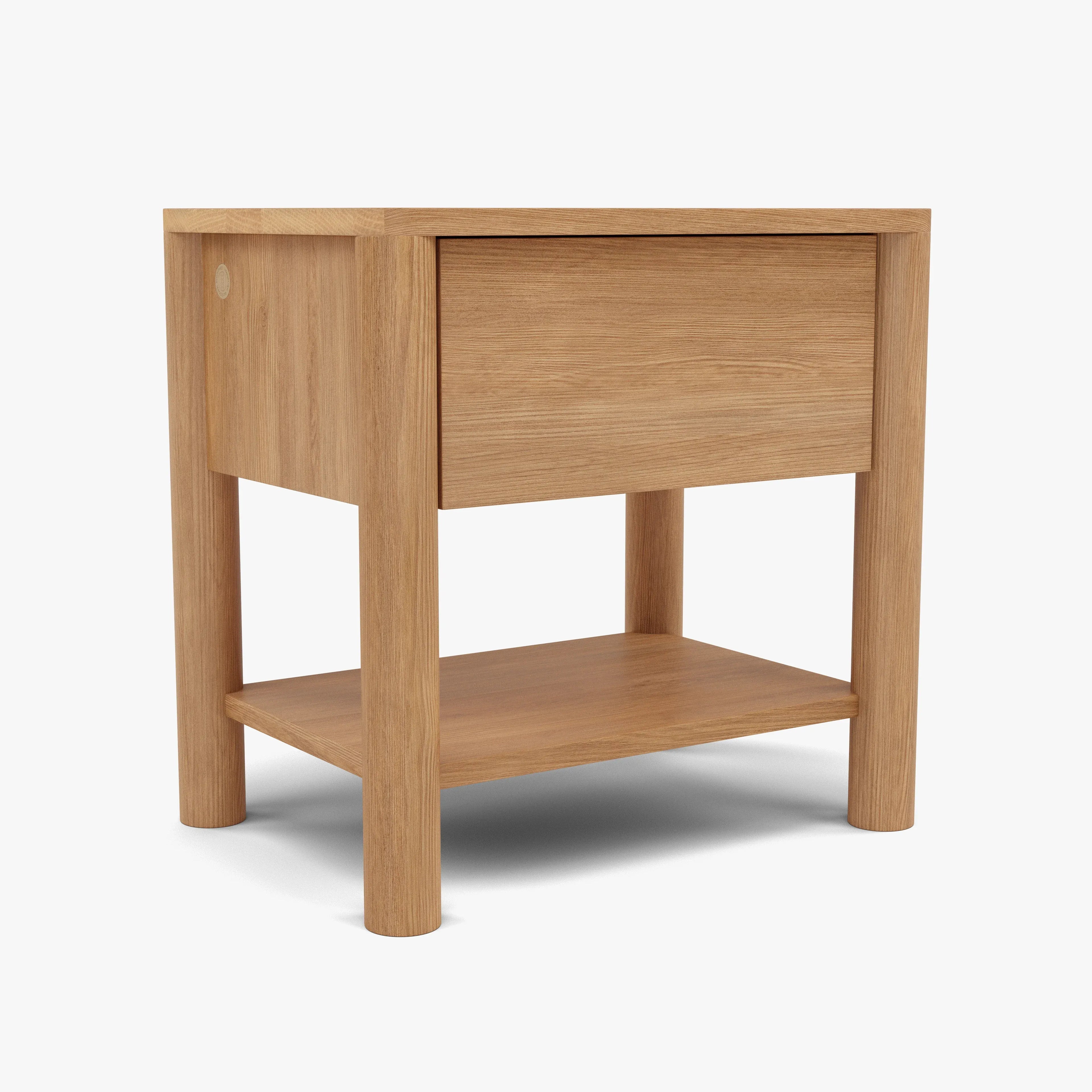 Olivia Nightstand 1 Drawer 22" x 16" Solid American Oak