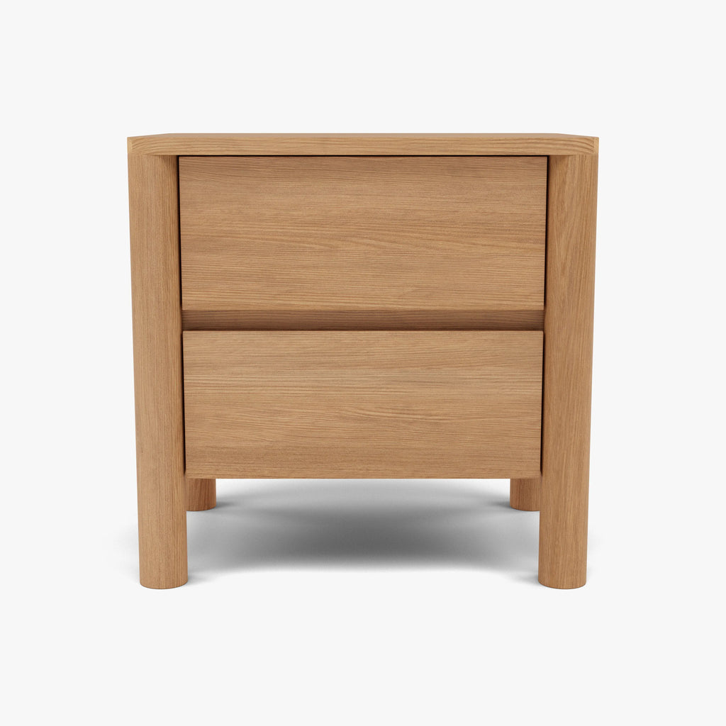Olivia Nightstand 2 Drawers 22" x 16" Solid American Oak