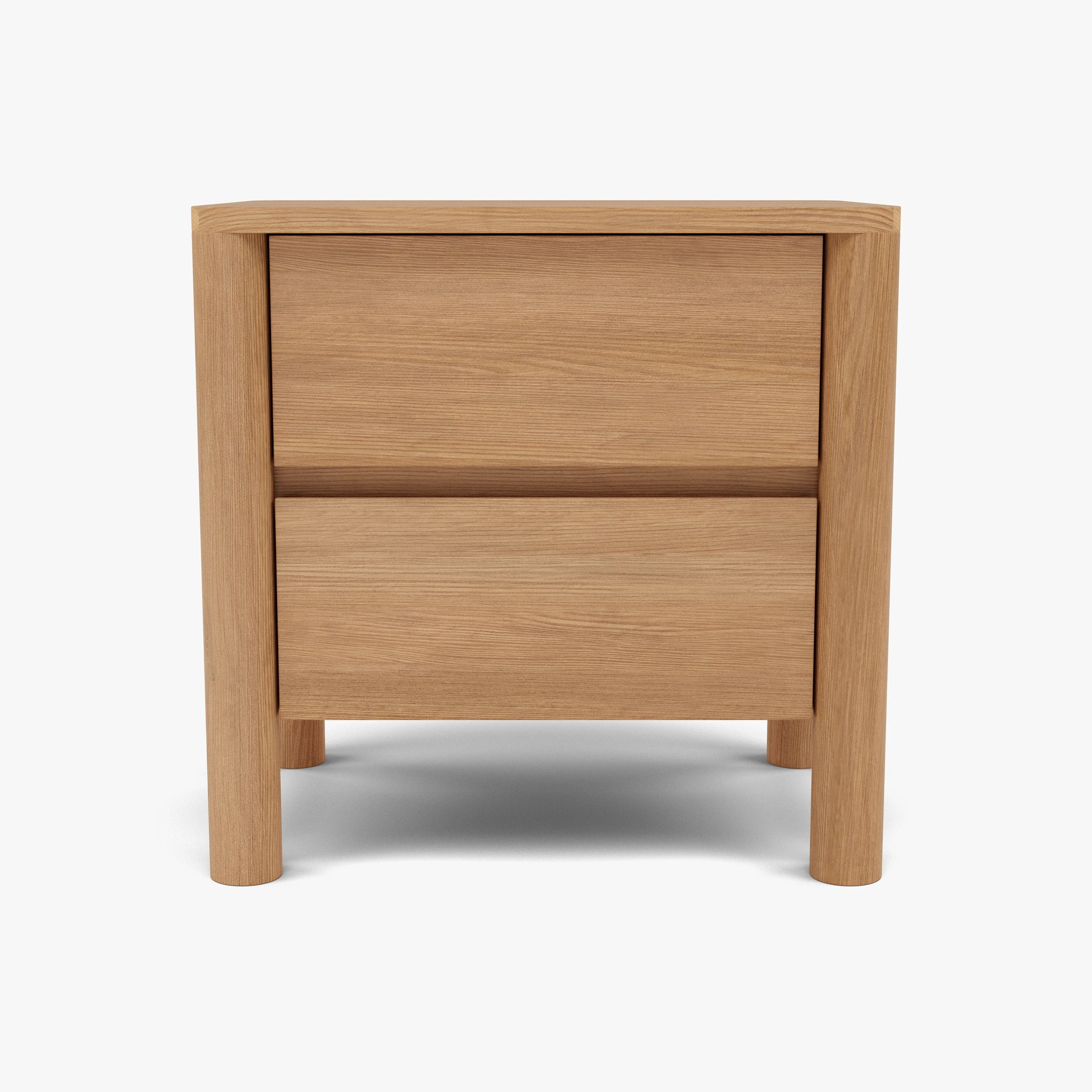 Olivia Nightstand 2 Drawers 22" x 16" Solid American Oak