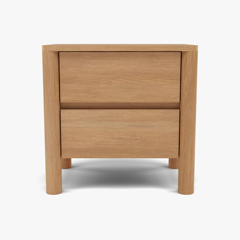 Olivia Nightstand 2 Drawers 22" x 16" Solid American Oak
