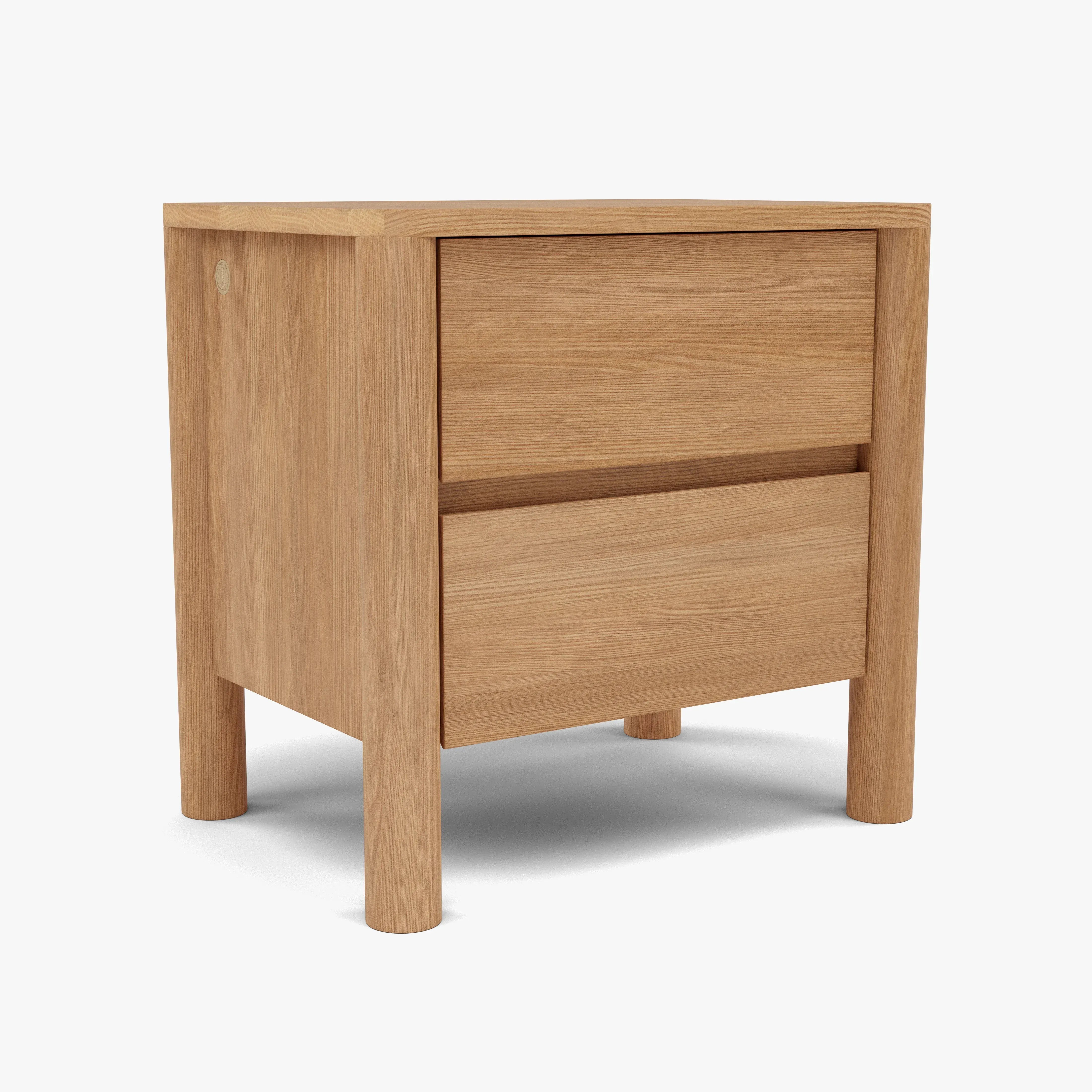 Olivia Nightstand 2 Drawers 22" x 16" Solid American Oak