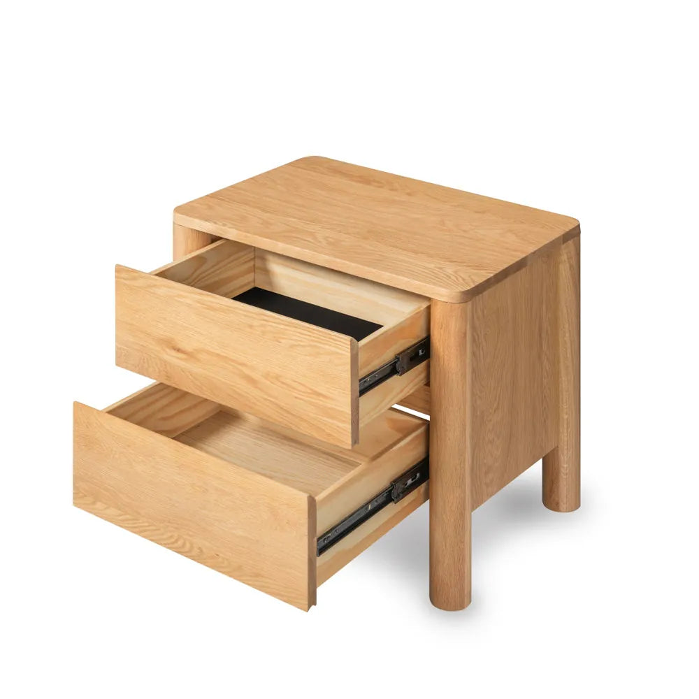 Olivia Nightstand 2 Drawers 22" x 16" Solid American Oak