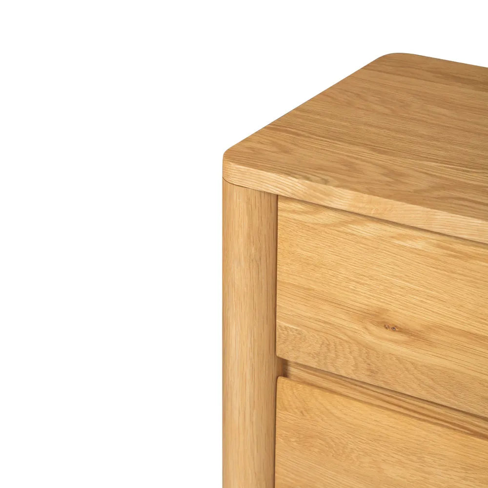 Olivia Nightstand 2 Drawers 22" x 16" Solid American Oak