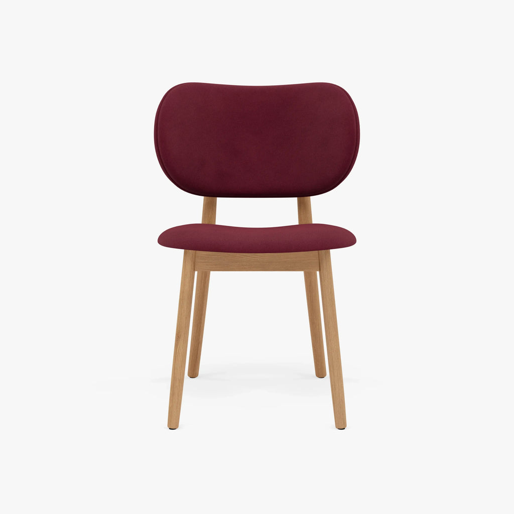 Olivia Dining Chair Claret Velvet Solid American Oak