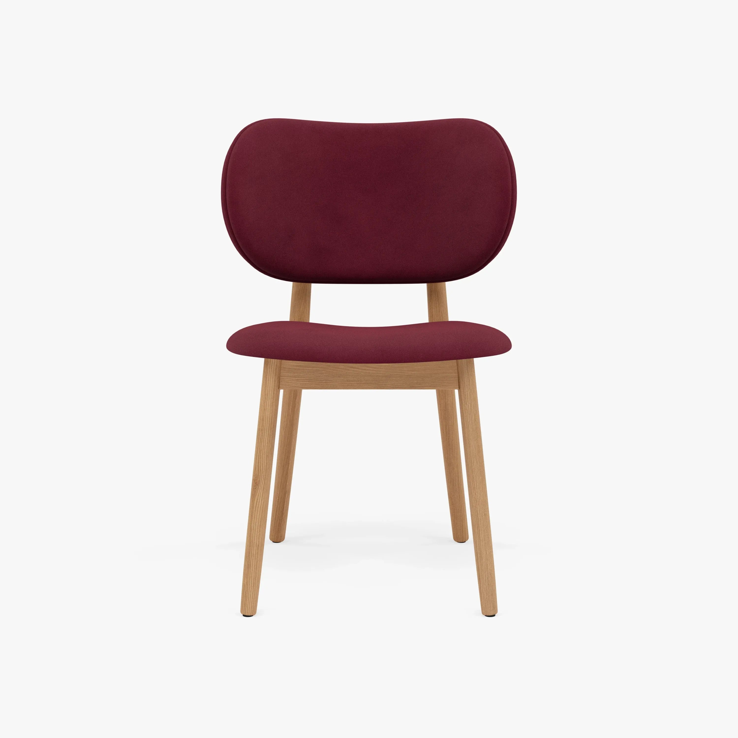 Olivia Dining Chair Claret Velvet Solid American Oak
