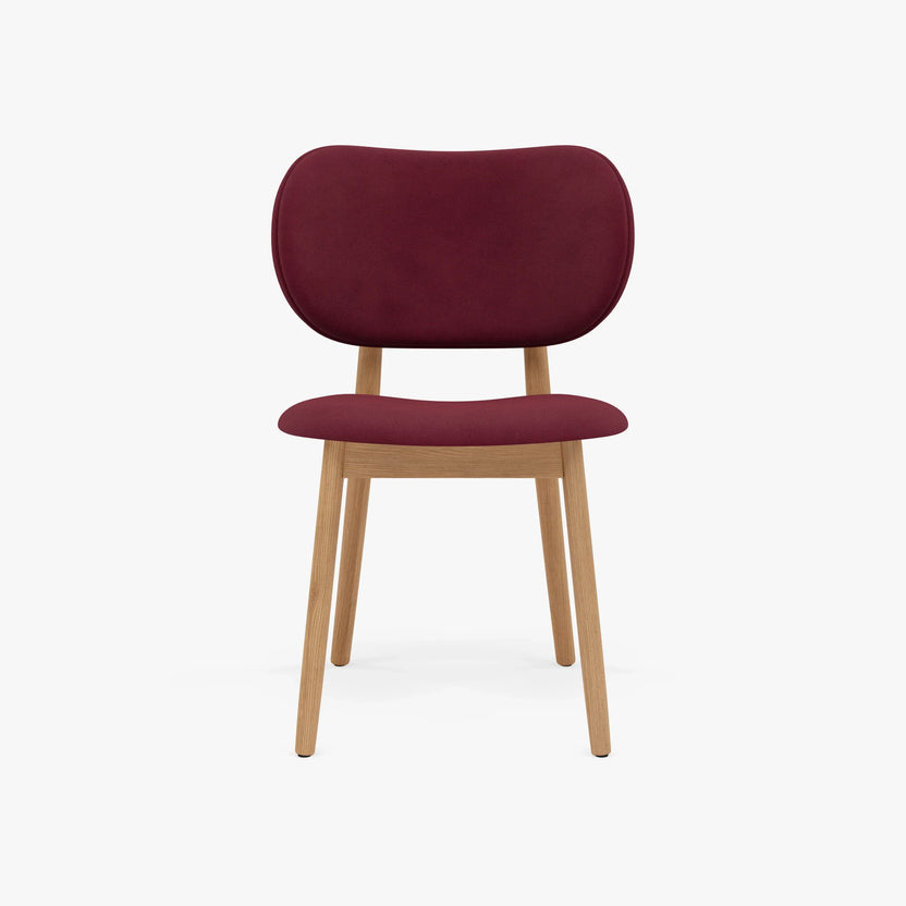 Olivia Dining Chair Claret Velvet Solid American Oak