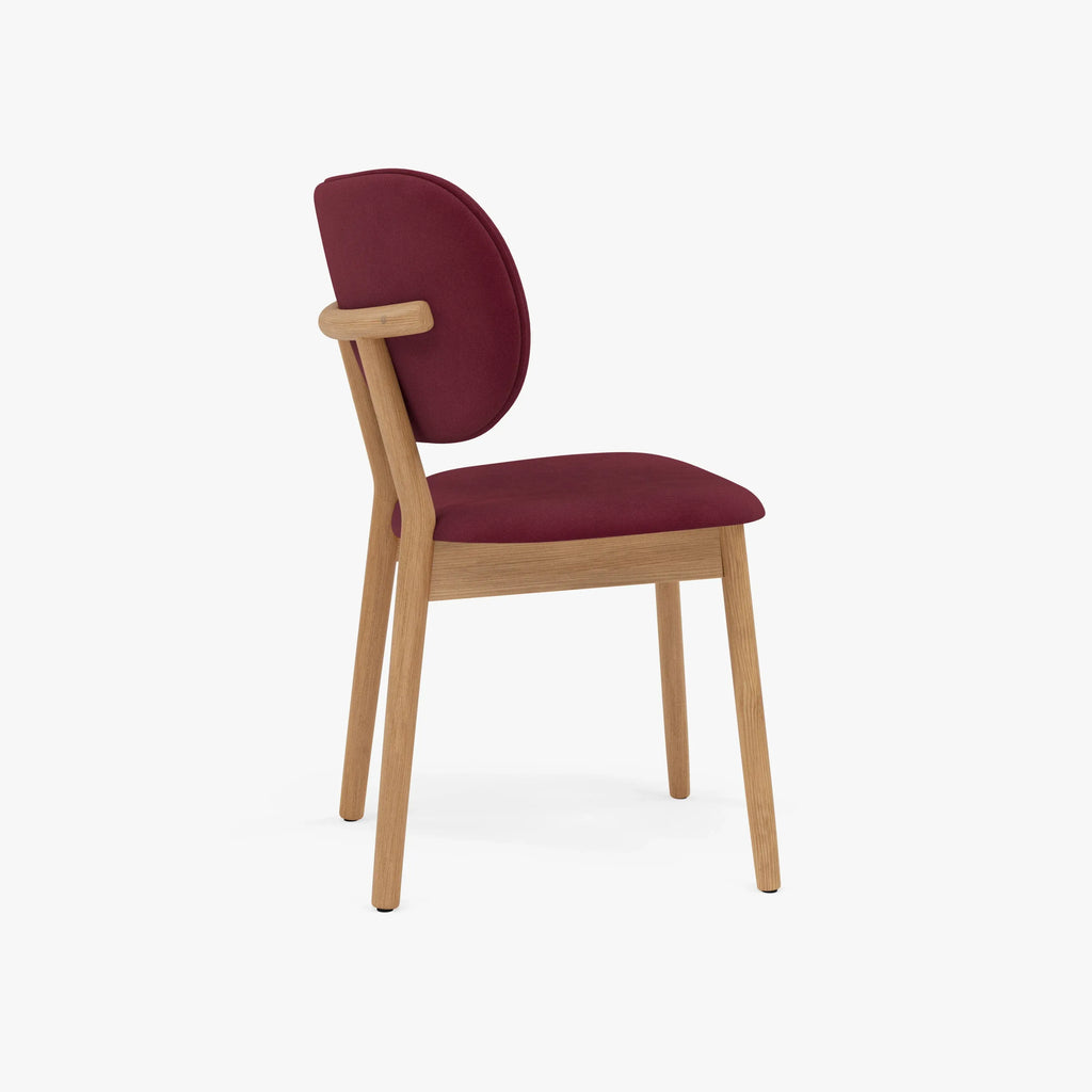 Olivia Dining Chair Claret Velvet Solid American Oak