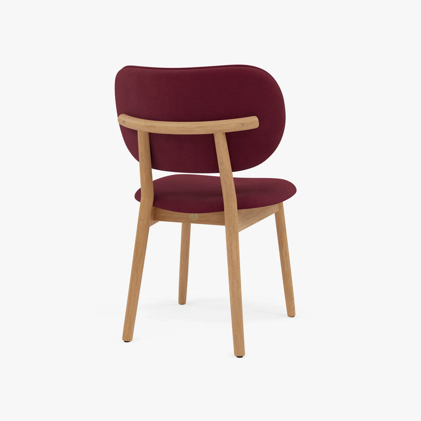 Olivia Dining Chair Claret Velvet Solid American Oak