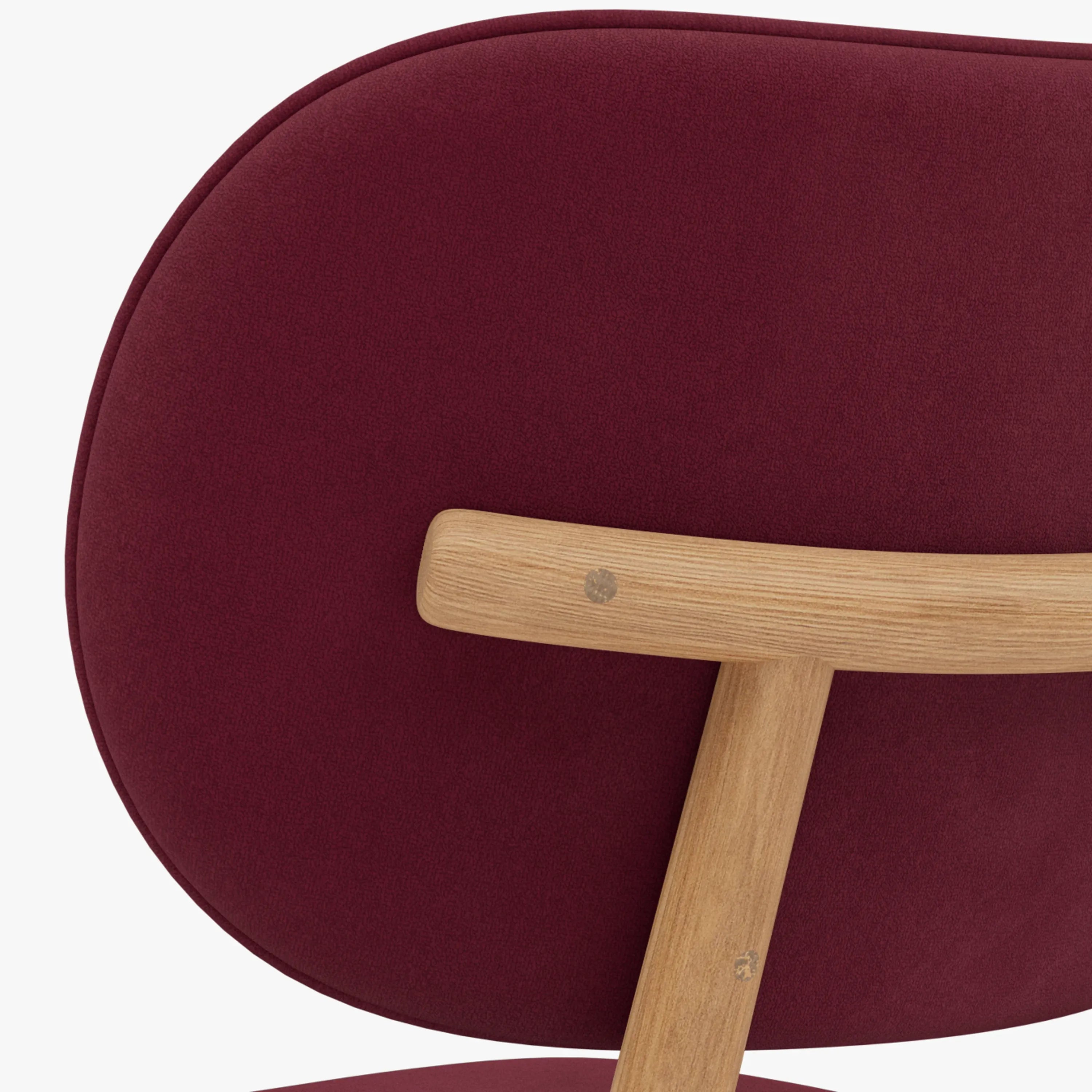 Olivia Dining Chair Claret Velvet Solid American Oak