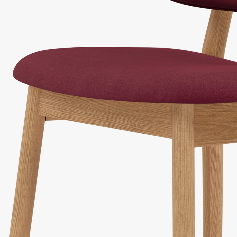 Olivia Dining Chair Claret Velvet Solid American Oak