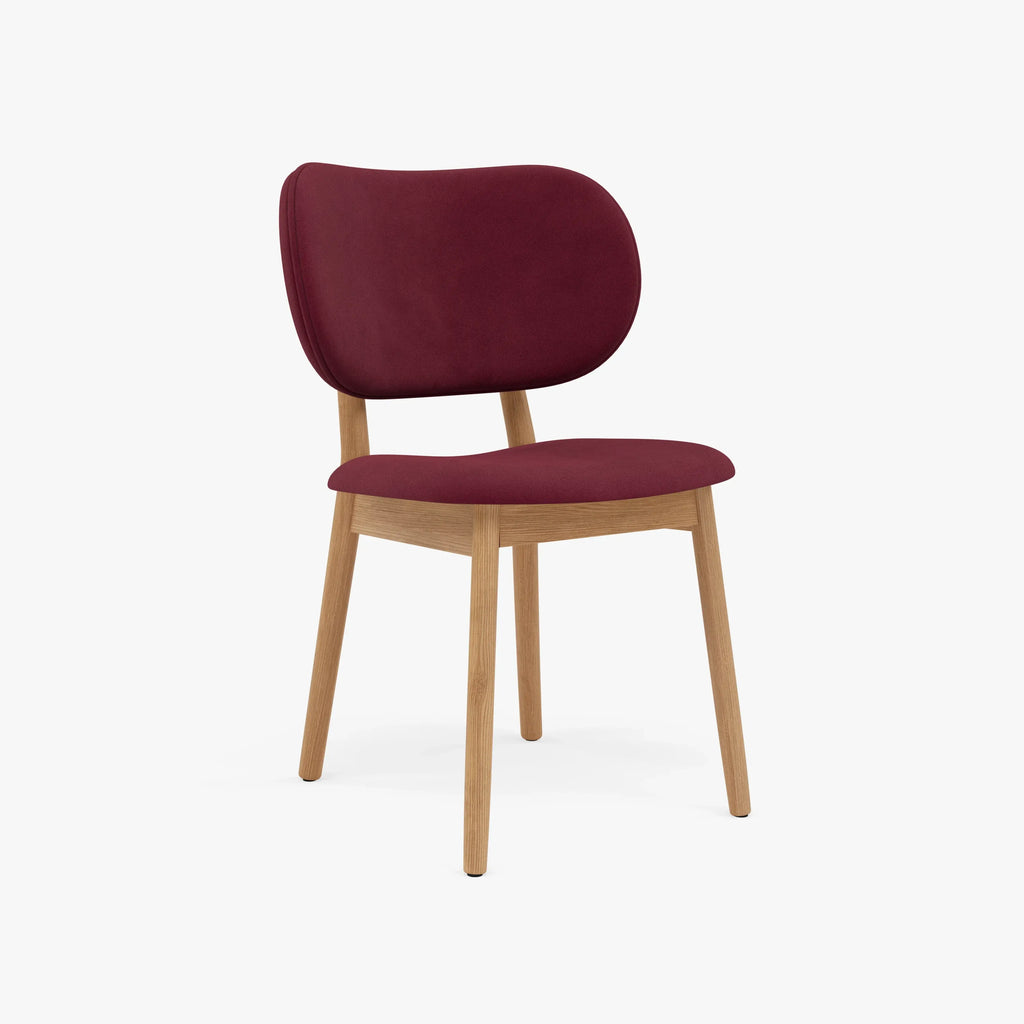 Olivia Dining Chair Claret Velvet Solid American Oak