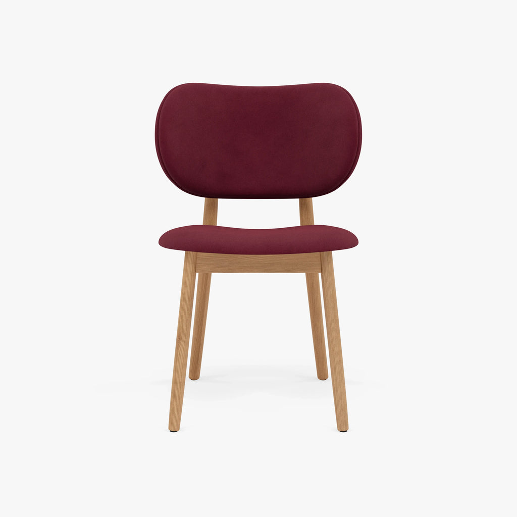 Olivia Dining Chair Claret Velvet Solid American Oak