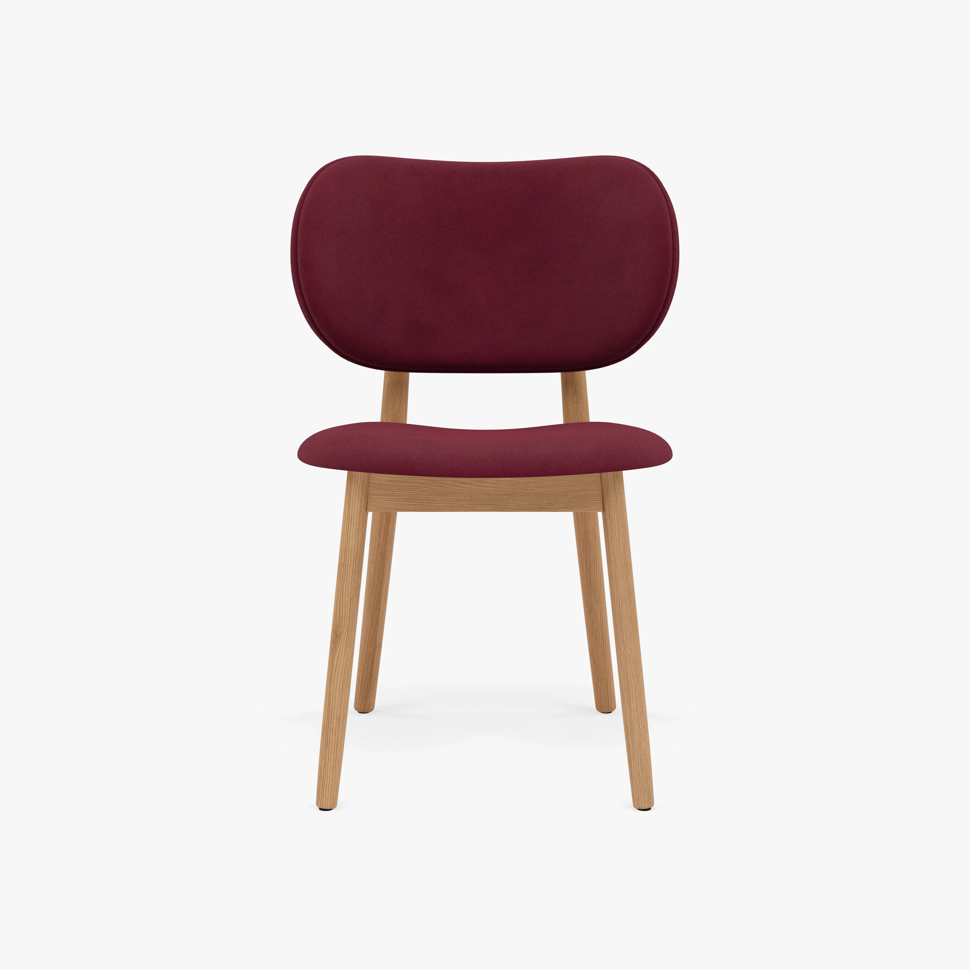 Olivia Dining Chair Claret Velvet Solid American Oak