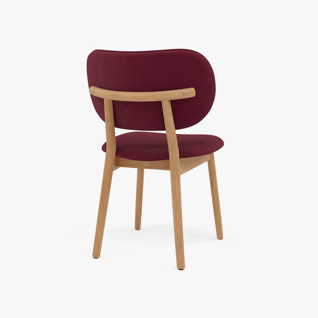 Olivia Dining Chair Claret Velvet Solid American Oak