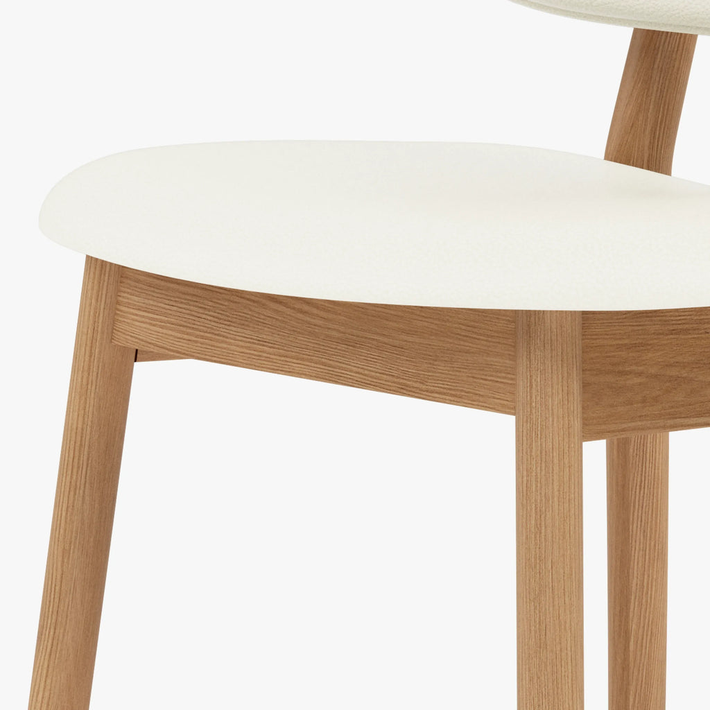 Olivia Dining Chair Cream Leather Solid American Oak