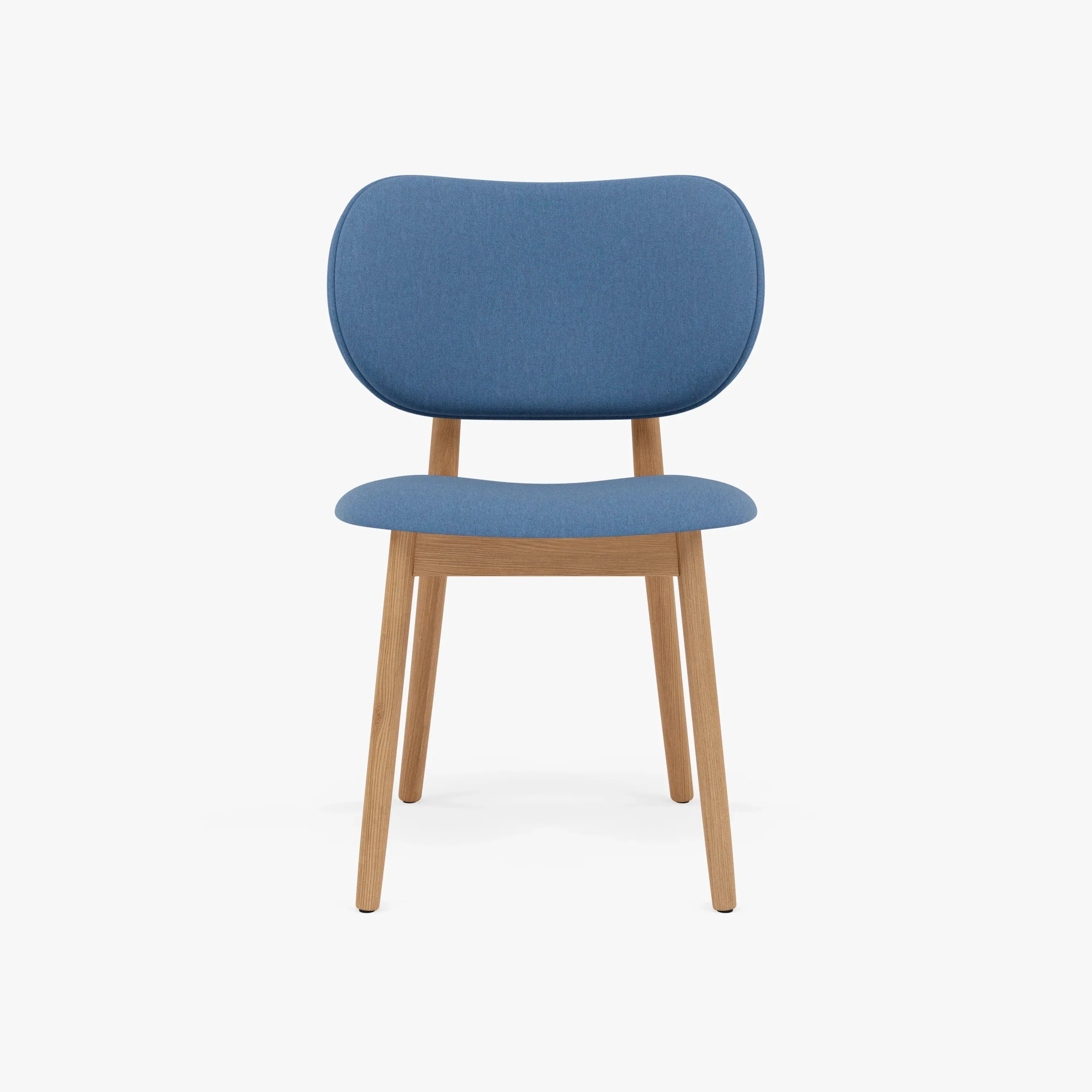 Olivia Dining Chair Denim Blue Fabric Solid American Oak
