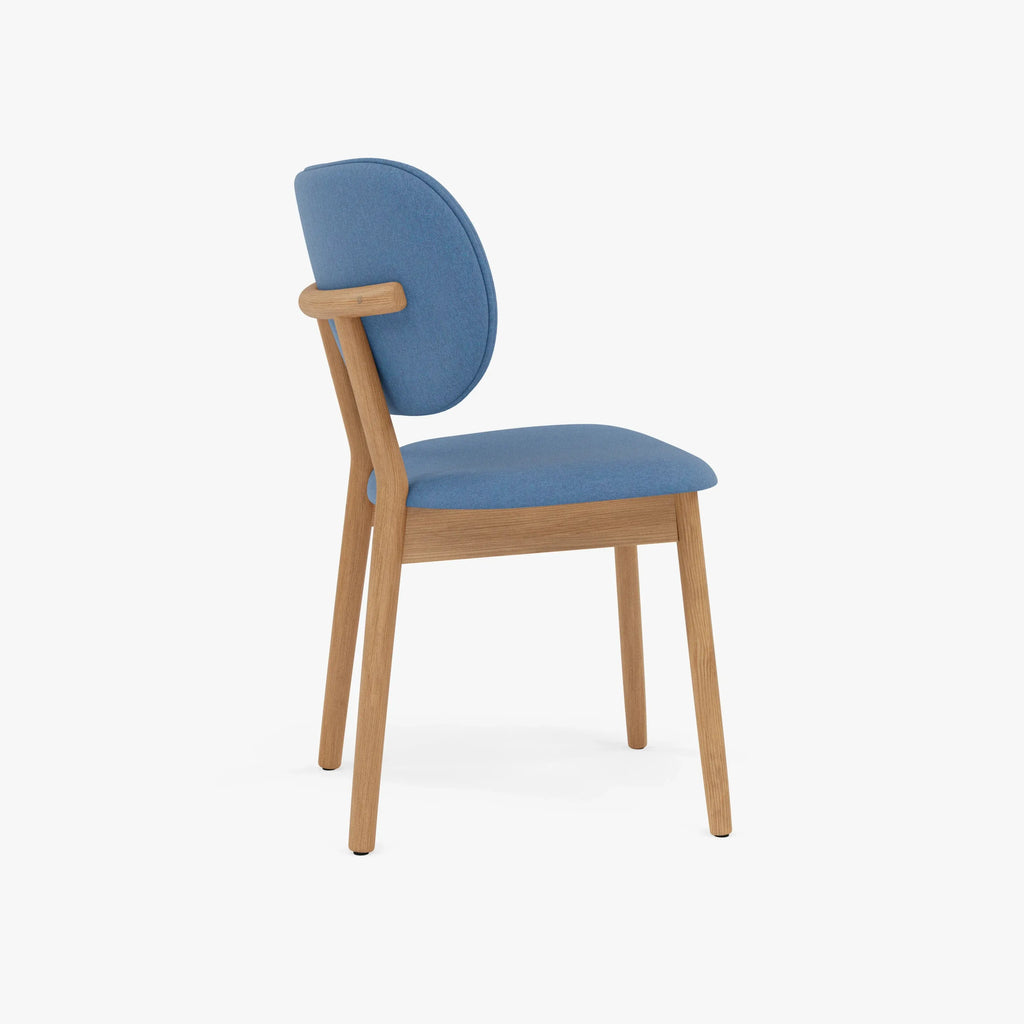 Olivia Dining Chair Denim Blue Fabric Solid American Oak