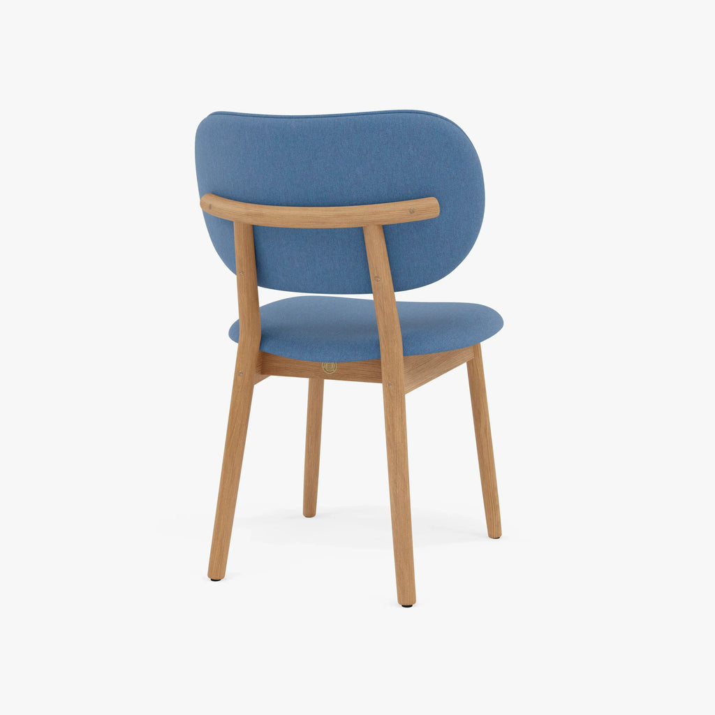 Olivia Dining Chair Denim Blue Fabric Solid American Oak