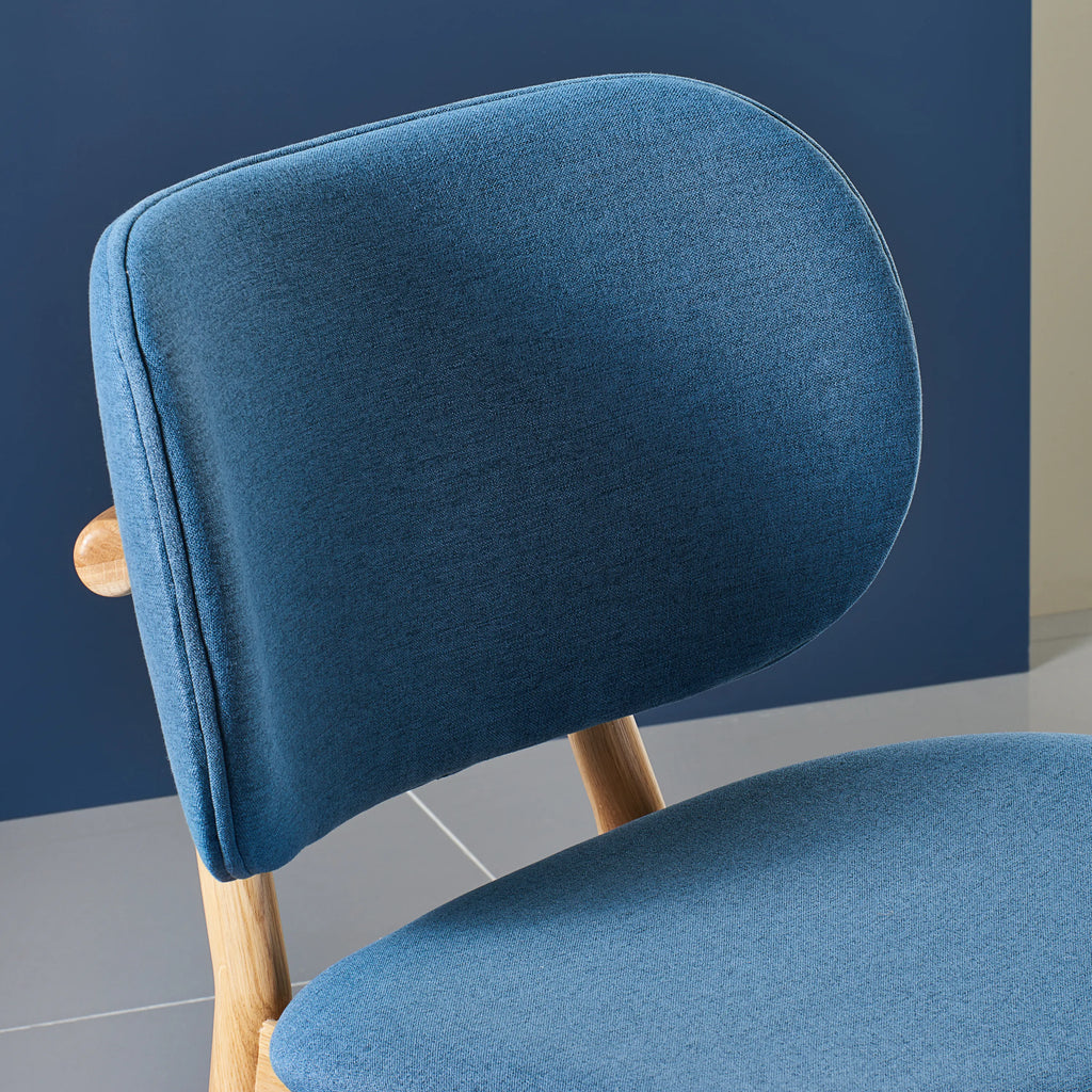 Olivia Dining Chair Denim Blue Fabric Solid American Oak