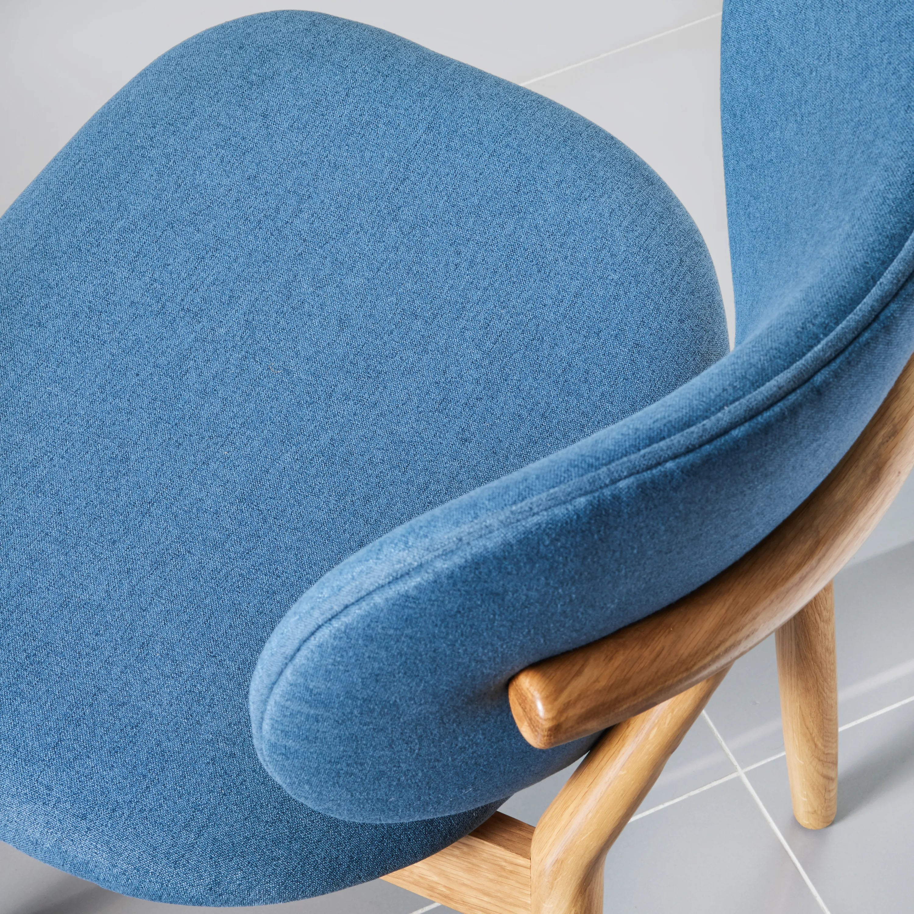 Olivia Dining Chair Denim Blue Fabric Solid American Oak