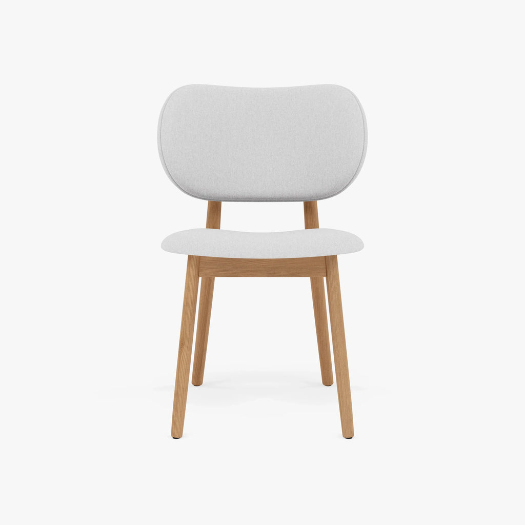 Olivia Dining Chair Dove Gray Fabric Solid American Oak