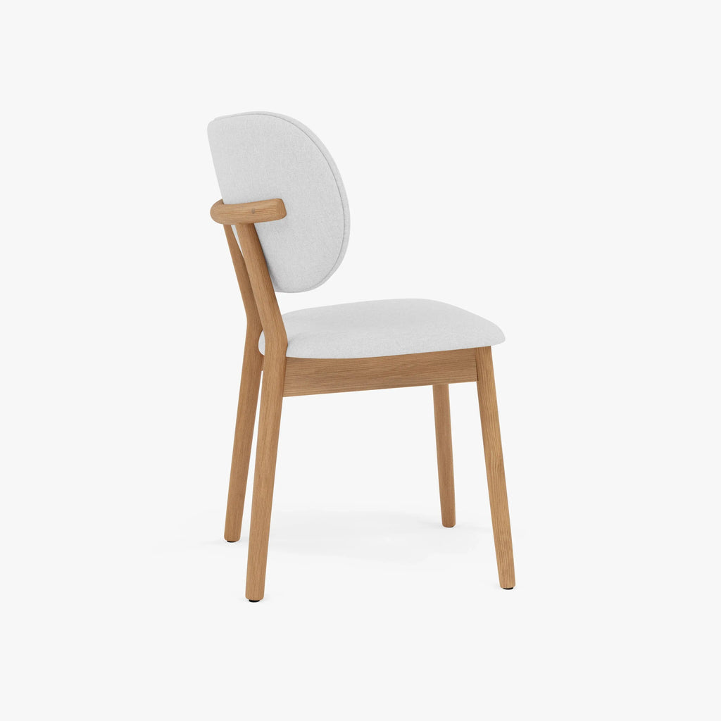 Olivia Dining Chair Dove Gray Fabric Solid American Oak