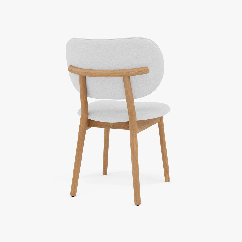 Olivia Dining Chair Dove Gray Fabric Solid American Oak