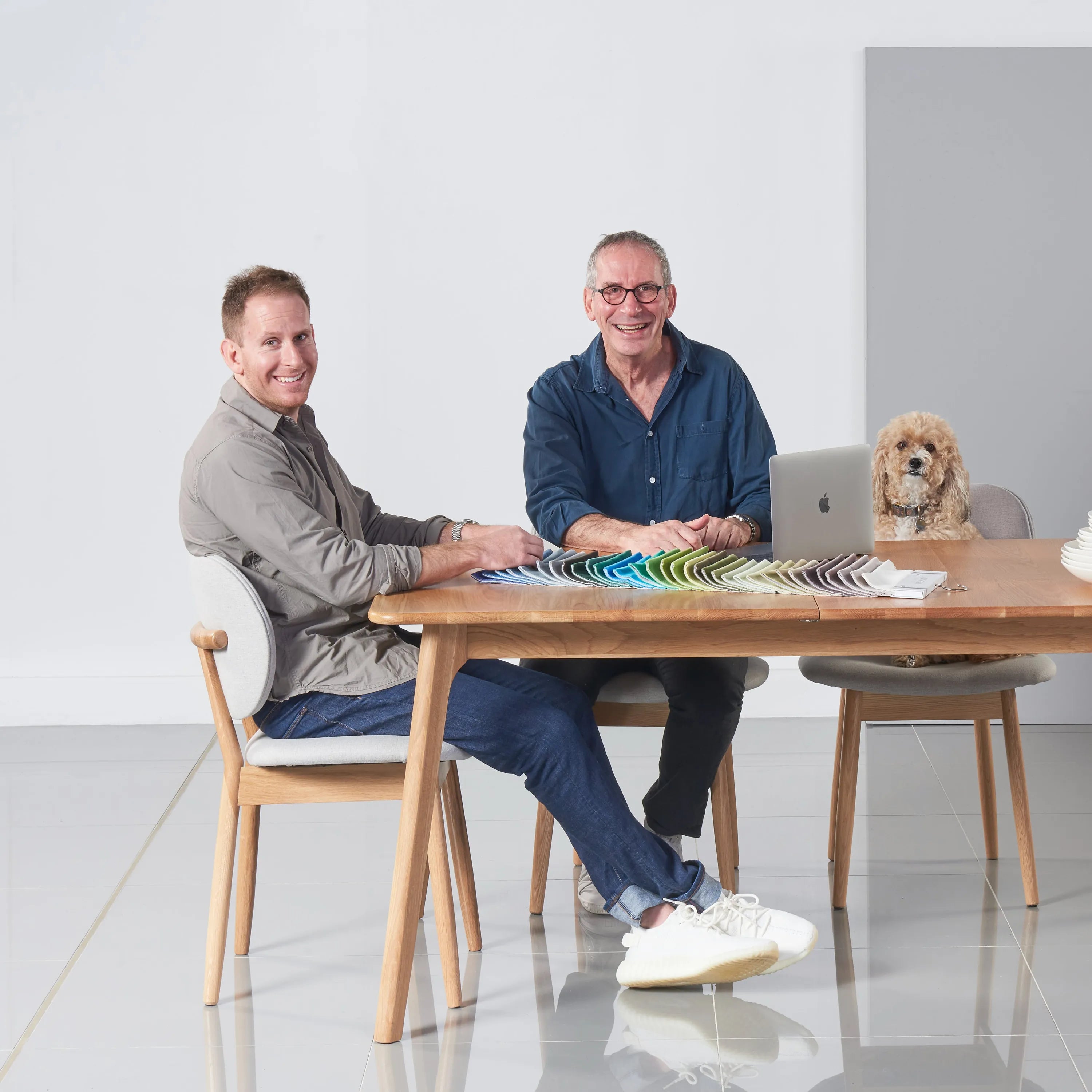 Olivia Dining Chair Dove Gray Fabric Solid American Oak