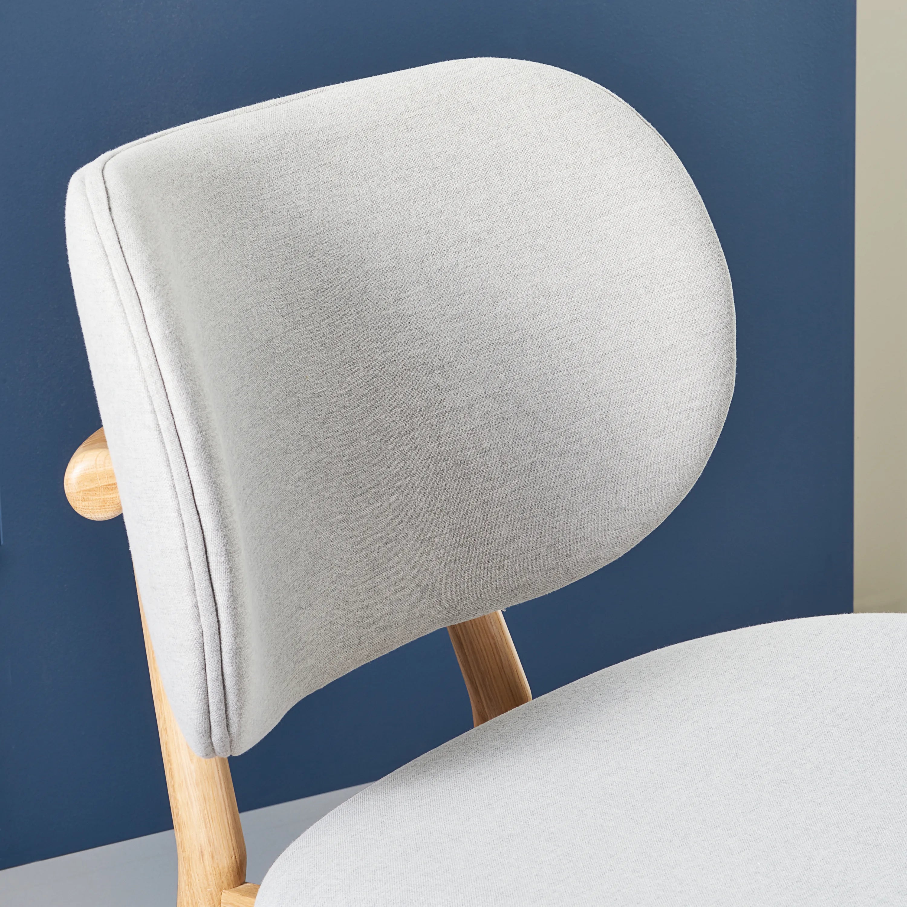 Olivia Dining Chair Dove Gray Fabric Solid American Oak