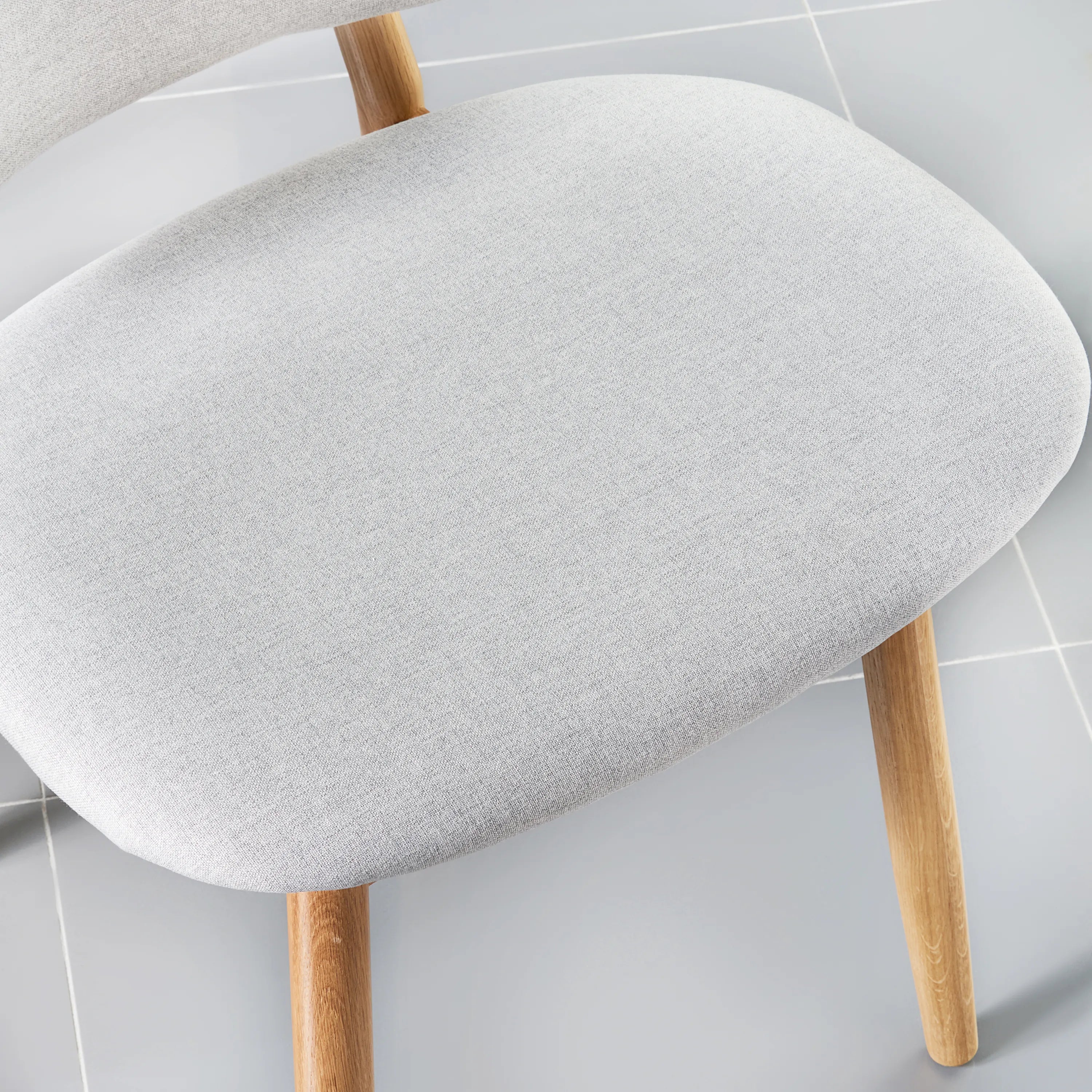 Olivia Dining Chair Dove Gray Fabric Solid American Oak