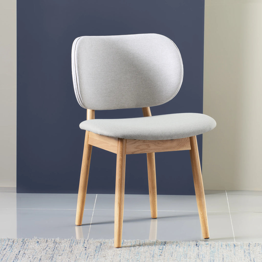 Olivia Dining Chair Dove Gray Fabric Solid American Oak