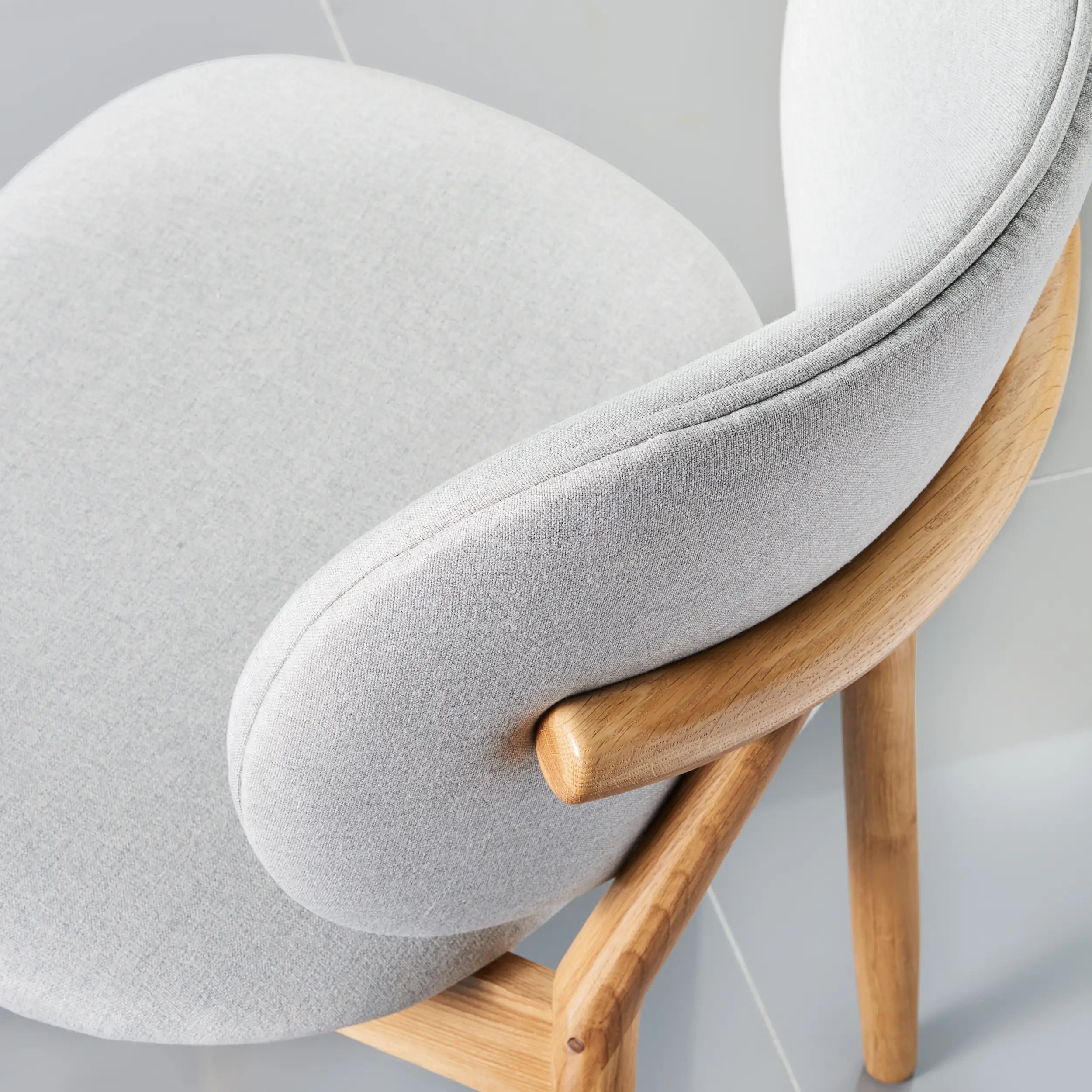 Olivia Dining Chair Dove Gray Fabric Solid American Oak