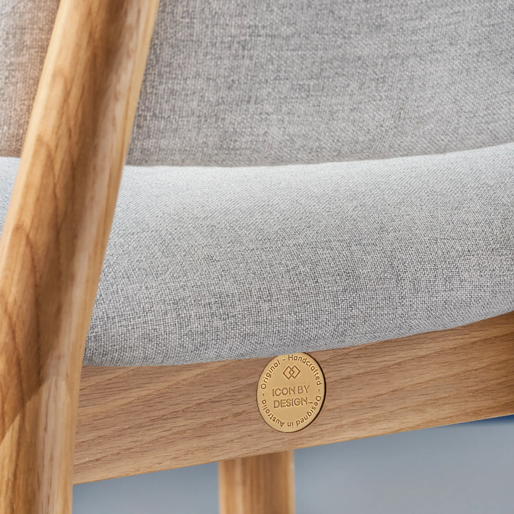 Olivia Dining Chair Dove Gray Fabric Solid American Oak