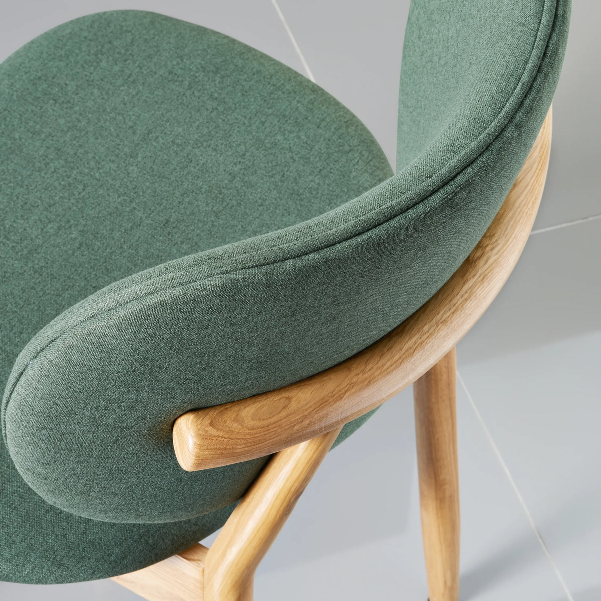 Olivia Dining Chair Forest Green Fabric Solid American Oak