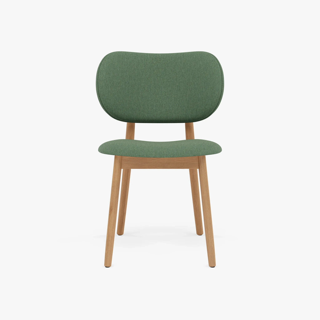 Olivia Dining Chair Forest Green Fabric Solid American Oak